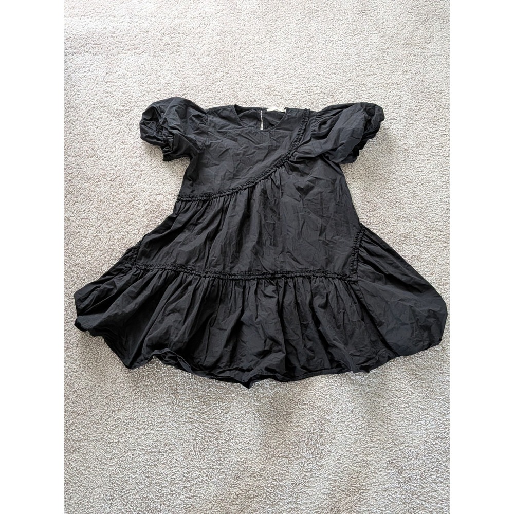 Anthropologie Forever That Girl Size XS Asymmetrical Ruffle Puff-Sleeve Dress